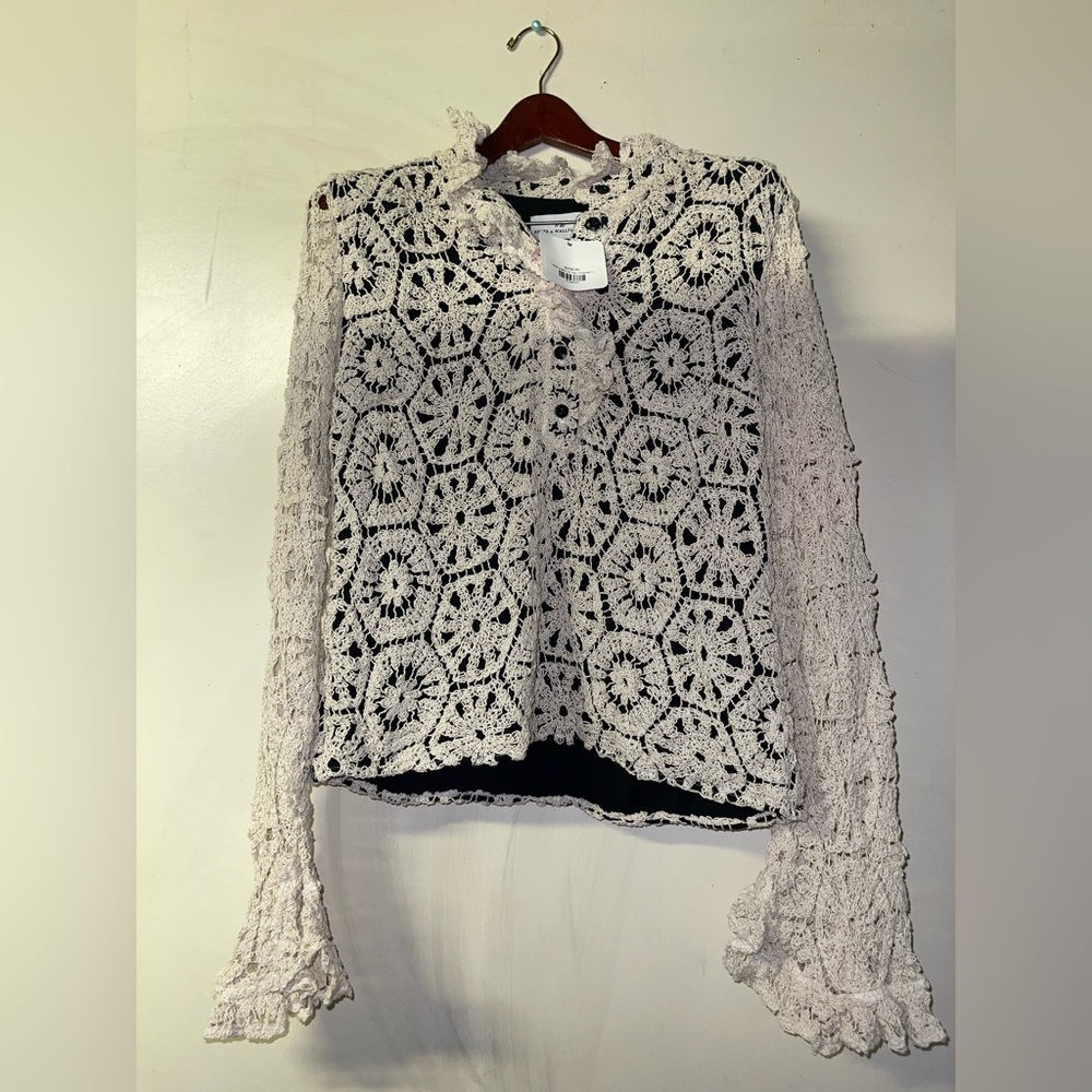 Never a Wallflower Crochet Lace Ruffle Top